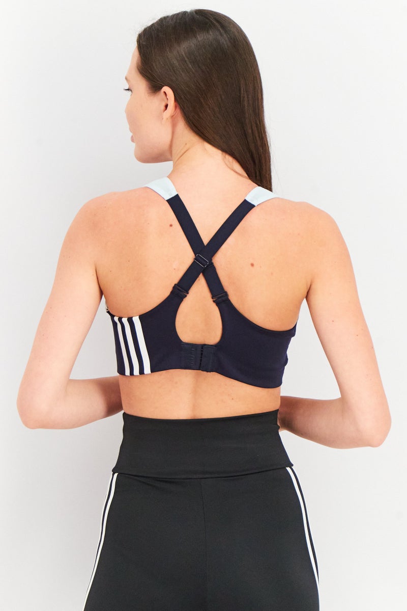 Adidas Women Brand Logo Padded Sports Bra, Navy - Image 4
